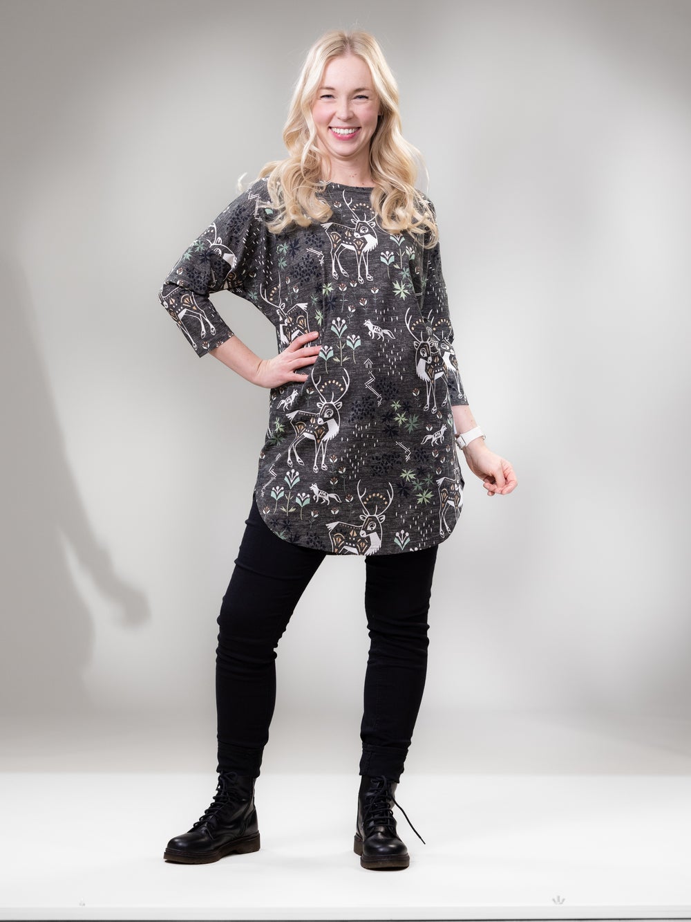 AAVAtunika (Porojen poluilla taupe / minttu trikoo)