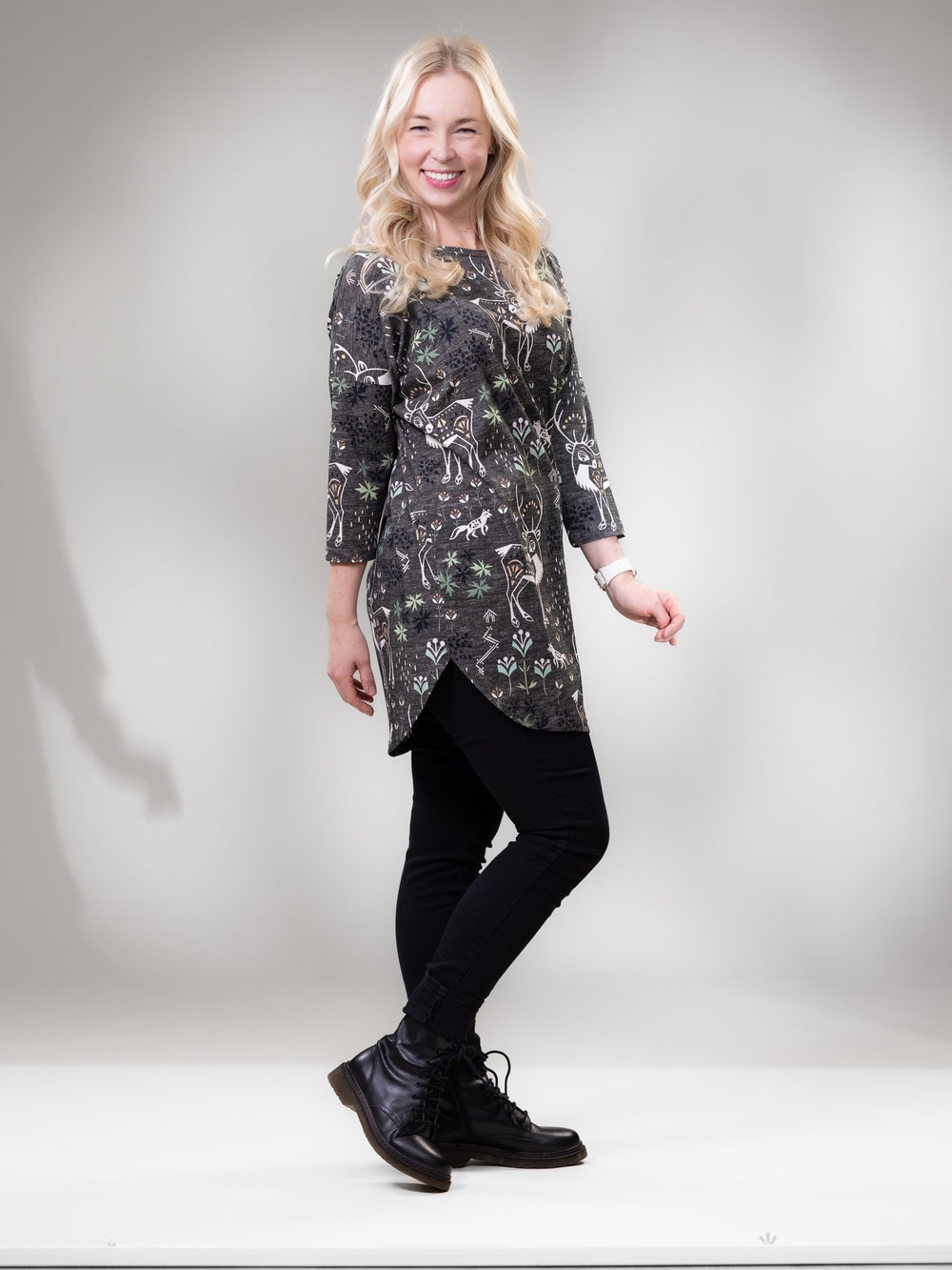 AAVAtunika (Porojen poluilla taupe / minttu trikoo)