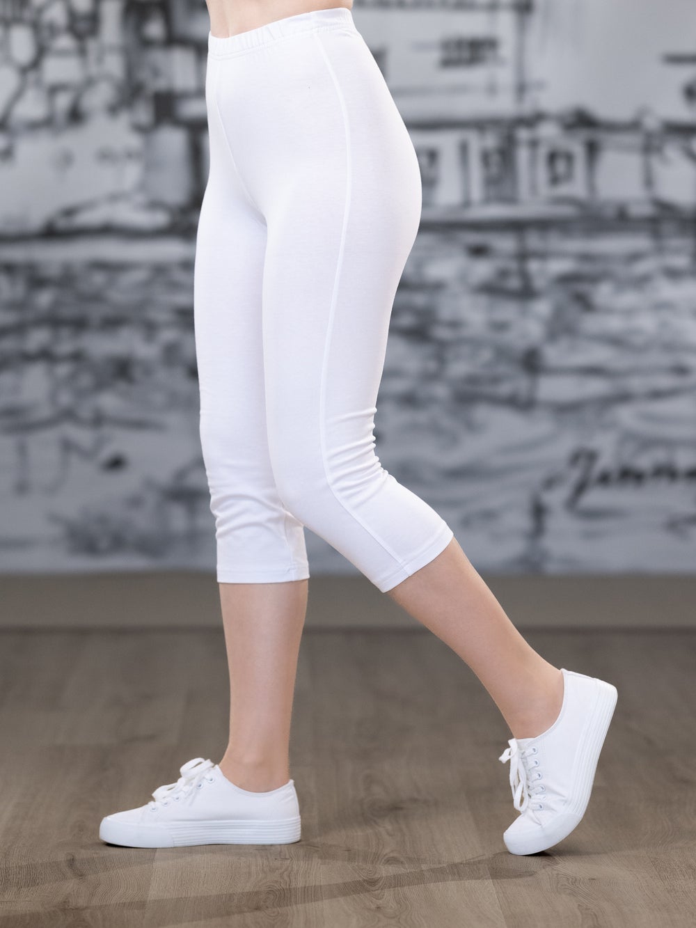 CAPRIhousut (valkoinen trikoo)