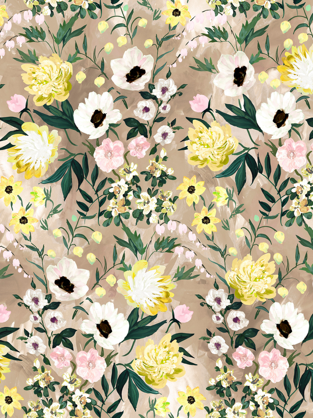 SUVImekko (Kuningatarkukka keltainen / beige trikoo)