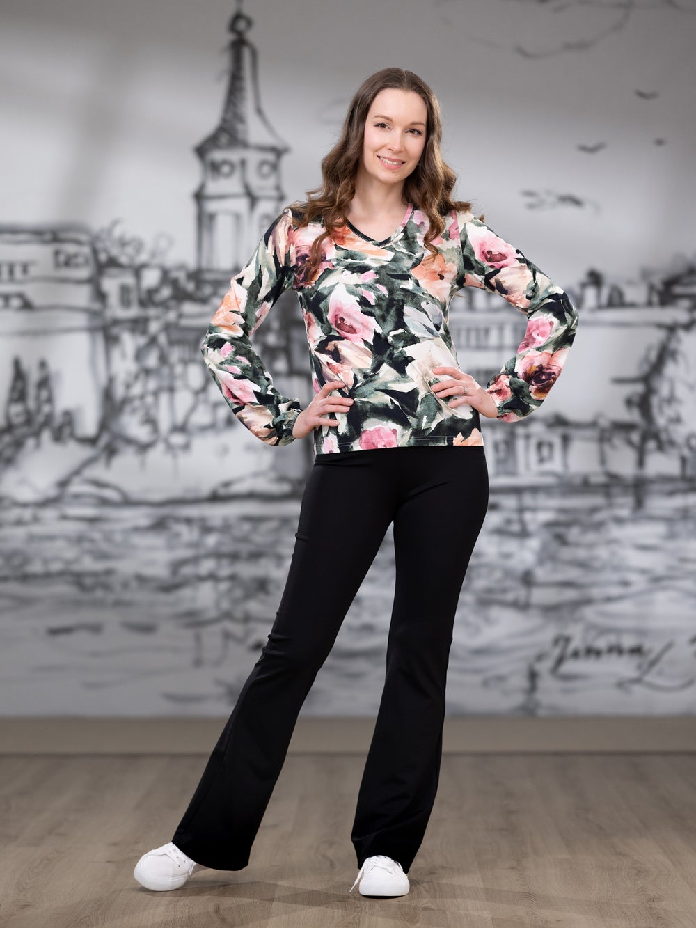 FLAIRhousut (musta Punto di Roma)