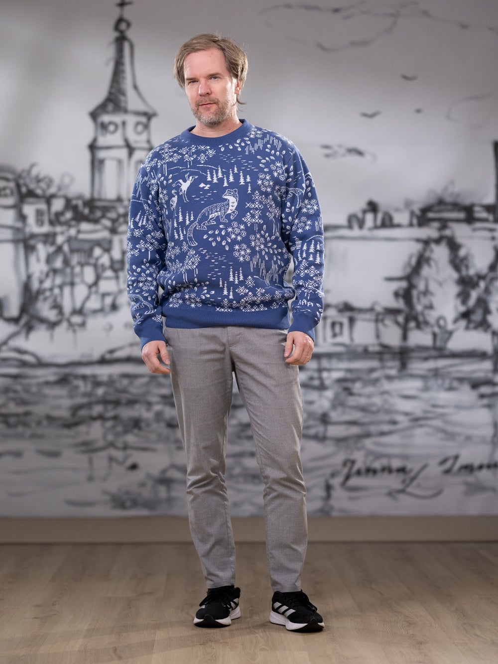 NEULEpaita miesten (Pohjoisen kutsu sininen puuvilla)