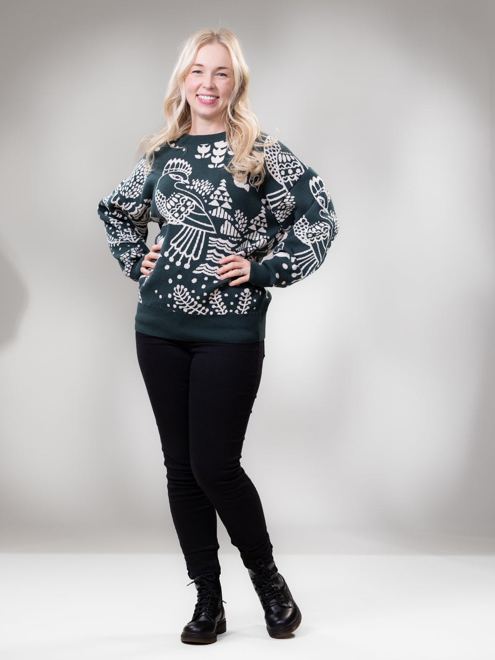 SIELULINTUneule (tummanvihre&auml; / luonnonvalkoinen puuvilla)