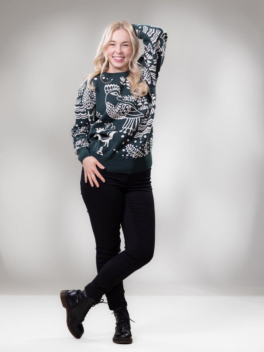 SIELULINTUneule (tummanvihre&auml; / luonnonvalkoinen puuvilla)