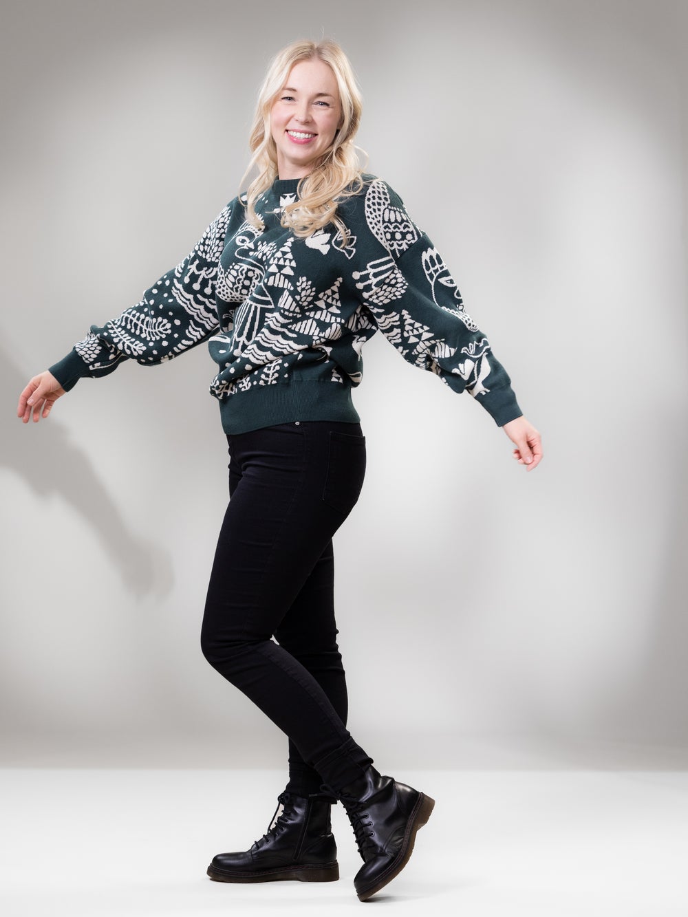 SIELULINTUneule (tummanvihre&auml; / luonnonvalkoinen puuvilla)