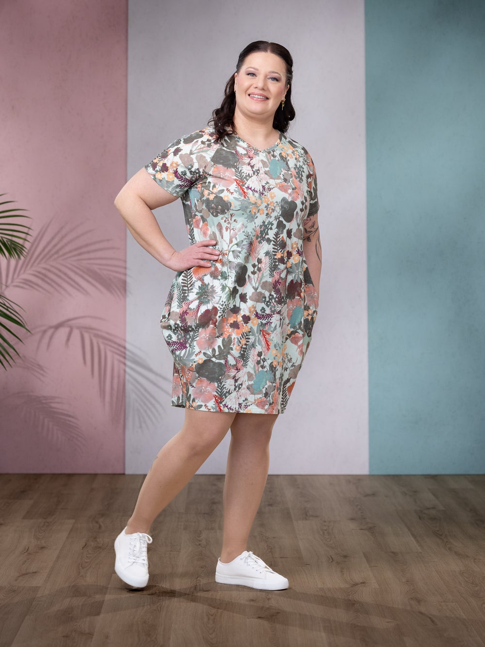 RIIMItunika lyhythiha (Salaisuus salvia / persikka trikoo)