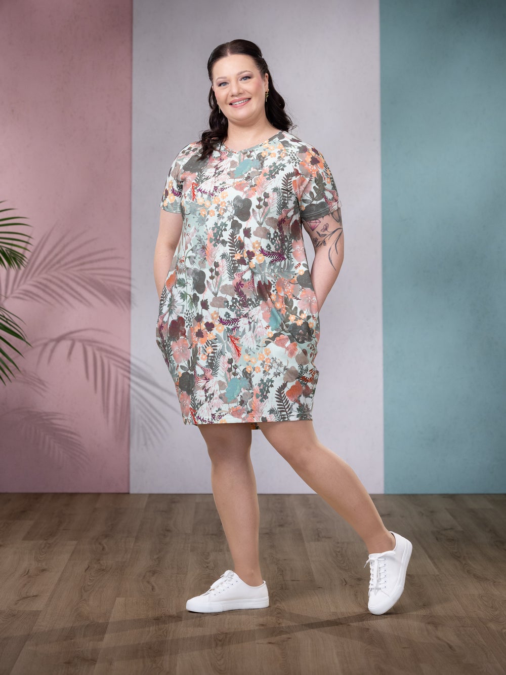 RIIMItunika lyhythiha (Salaisuus salvia / persikka trikoo)