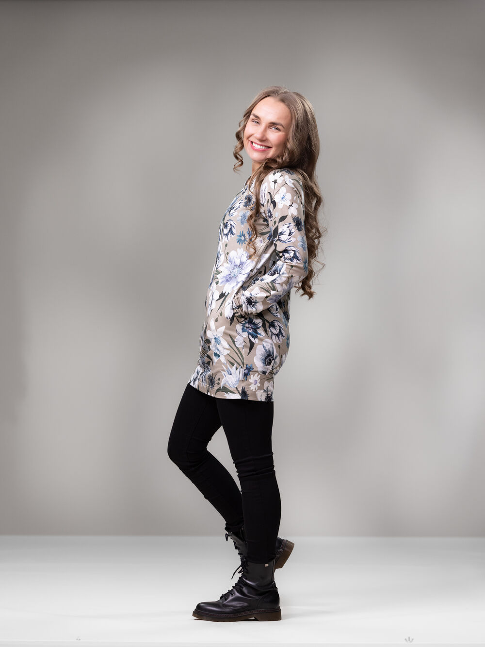 SAARAtunika (Ritarinkannus vaaleansininen / greige trikoo)