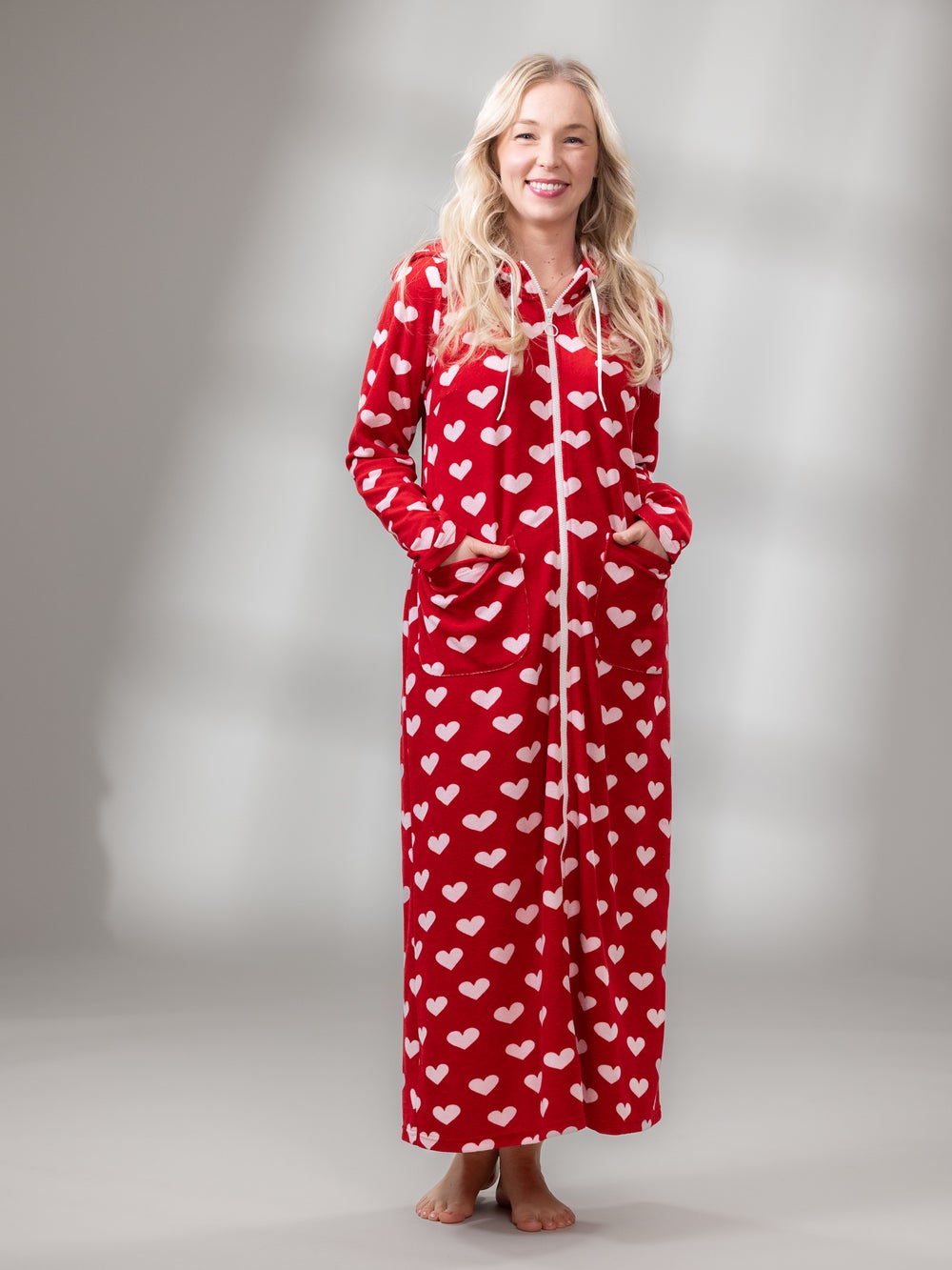 SAUNAtakki pitk&auml; (Syd&auml;mellinen punainen joustofrotee)