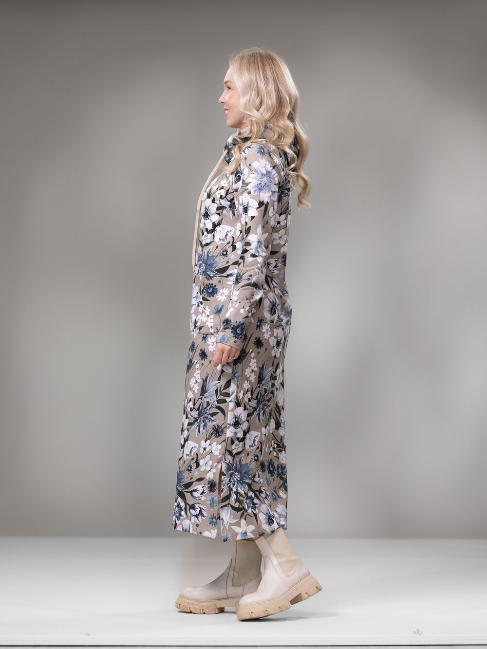 SLOWmekko (Ritarinkannus vaaleansininen / greige joustocollege)