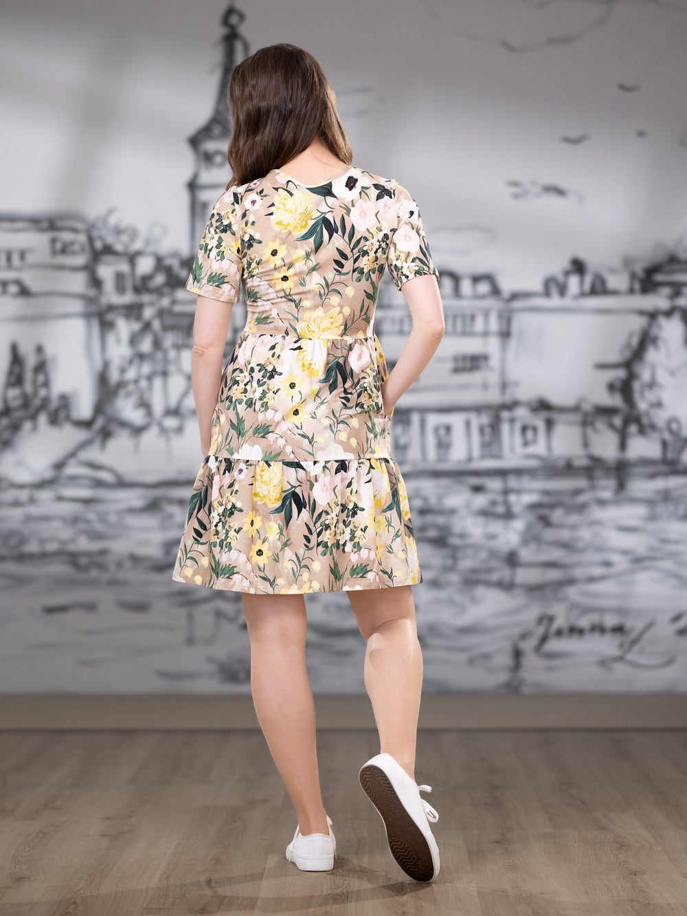 SUVImekko (Kuningatarkukka keltainen / beige trikoo)