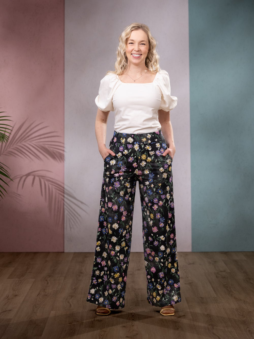 SWINGhousut pitk&auml; (Kahvilassa musta / pastelli trikoo)