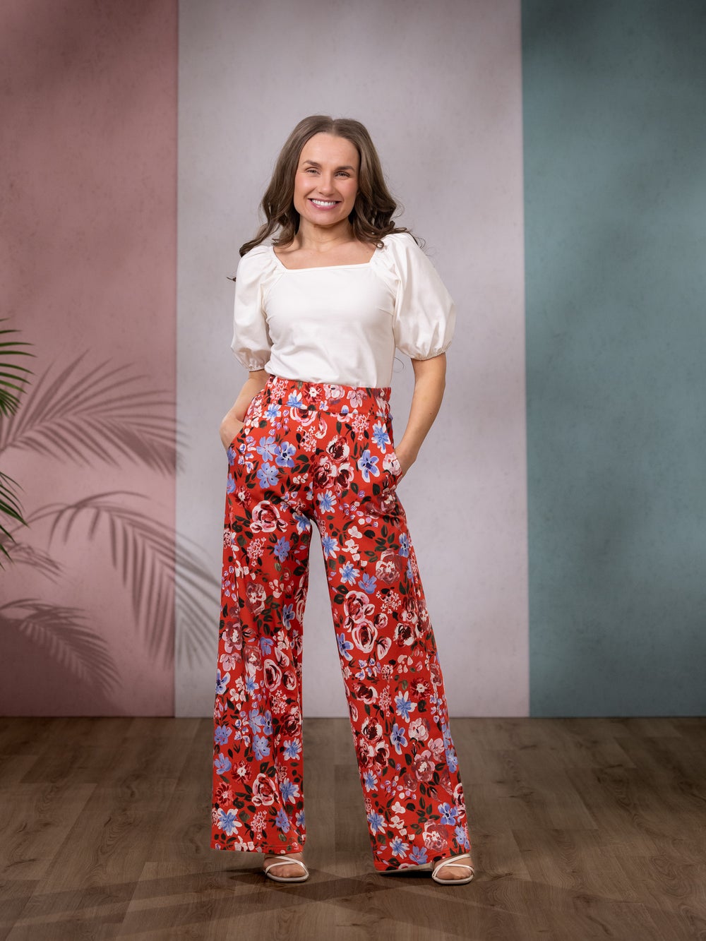 SWINGhousut pitk&auml; (Rakkaudella punainen / sininen / valkoinen trikoo)