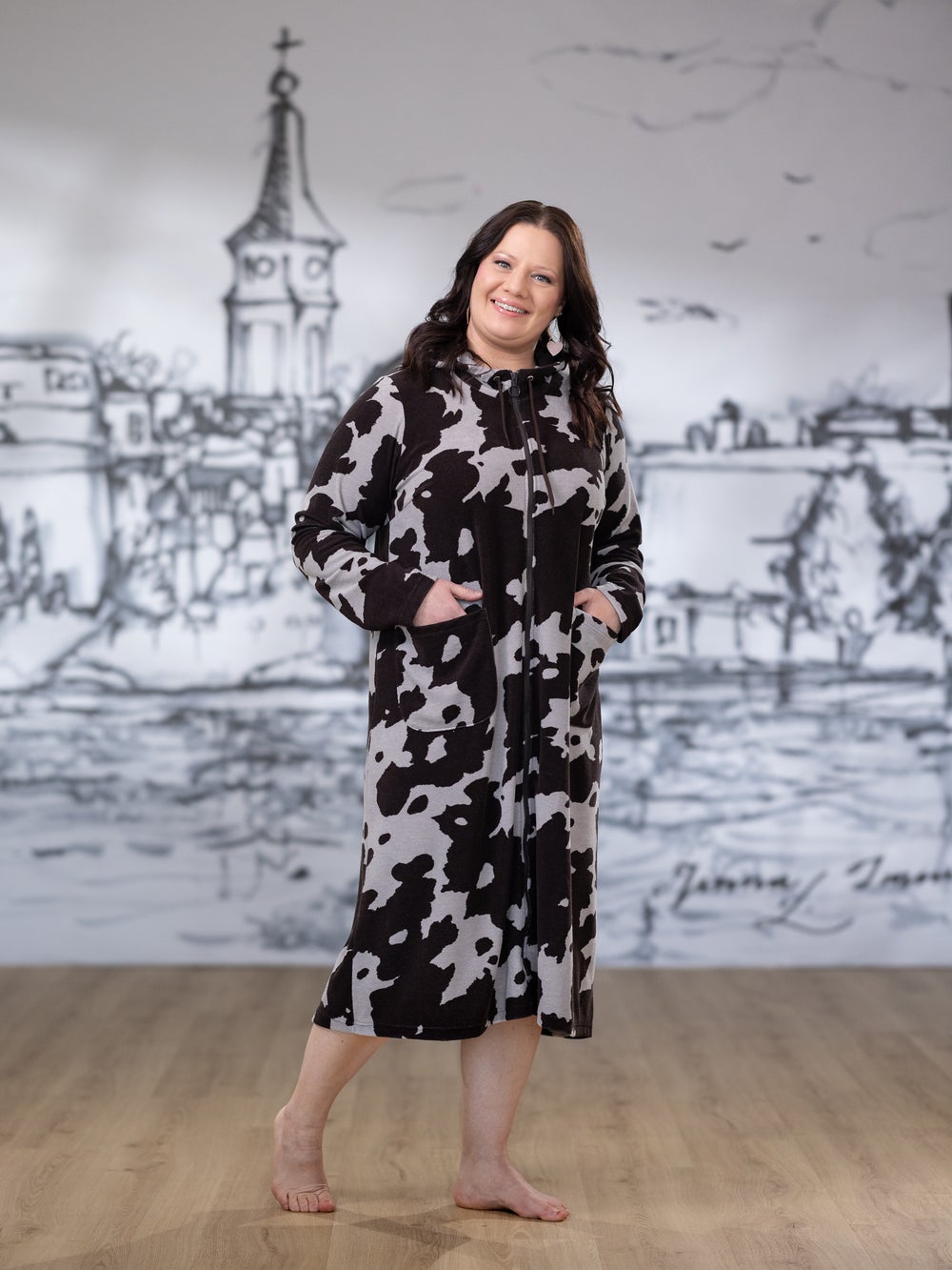 SAUNAtakki (Kaiku ruskea/taupe joustofrotee)