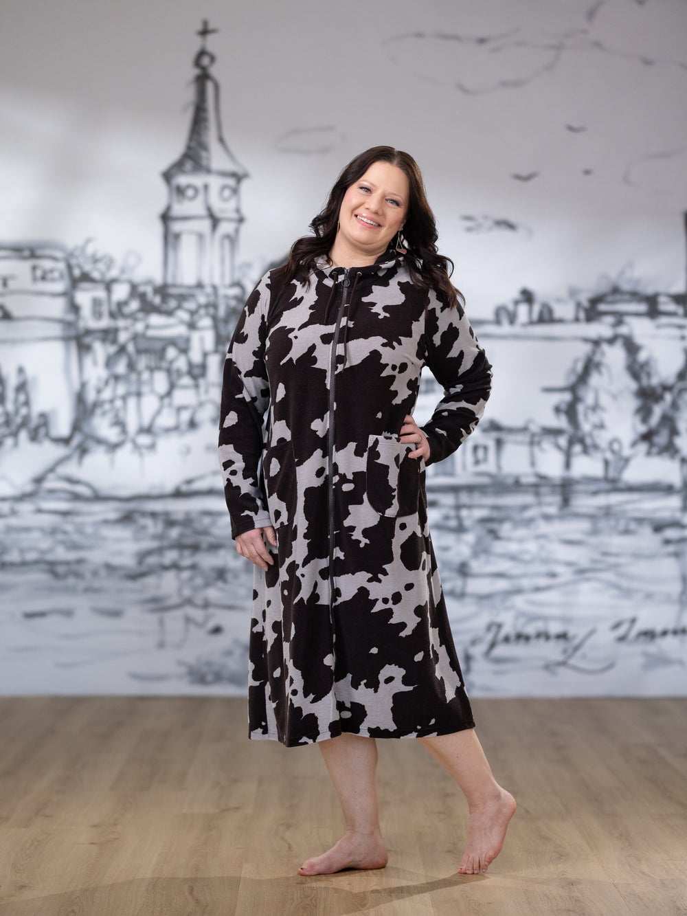 SAUNAtakki (Kaiku ruskea/taupe joustofrotee)