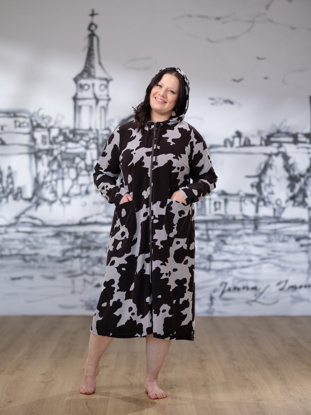 SAUNAtakki (Kaiku ruskea/taupe joustofrotee)