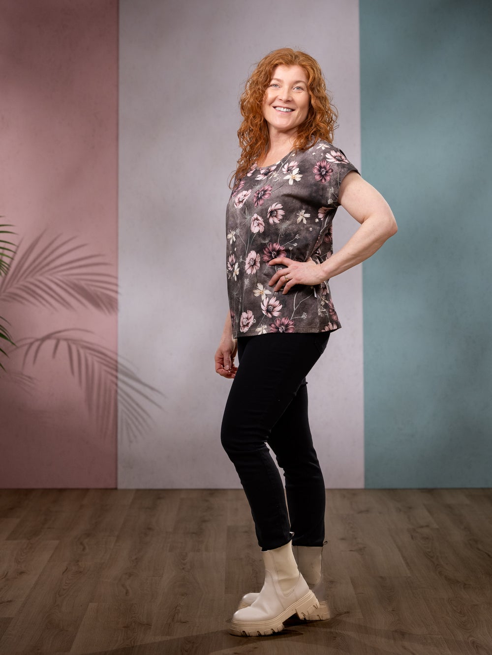 TUULIt-paita (Suklaakosmos ruskea / roosa trikoo)