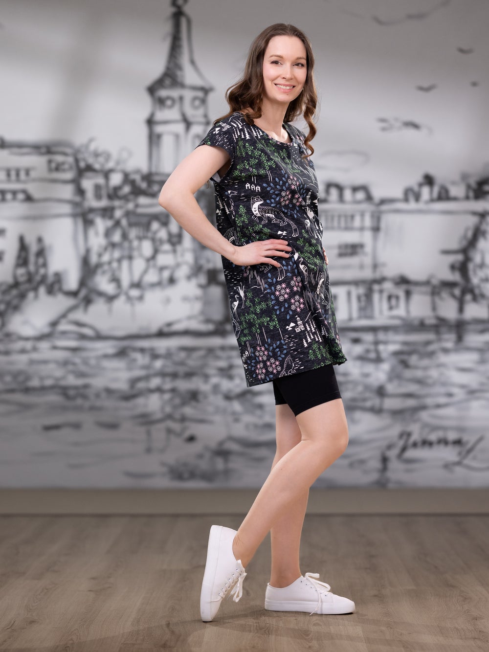 TUULItunika (Pohjoisen kutsu musta / vihre&auml; / roosa trikoo)