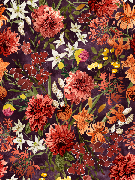 VIOLApaita (Tiikerinlilja l&auml;mmin oranssi / purppura trikoo)