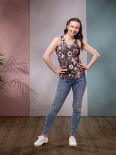 ARMItoppi (Suklaakosmos ruskea / roosa trikoo)