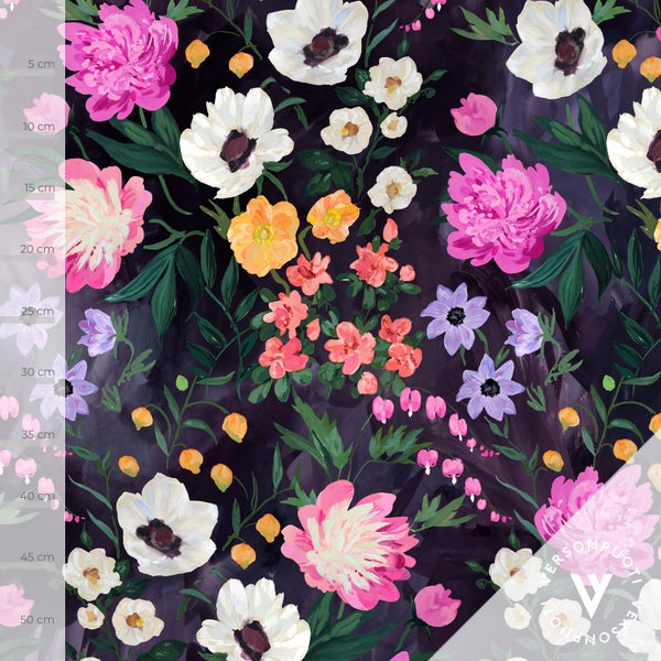 Kuningatarkukka (muste / fuksia) digitrikoo