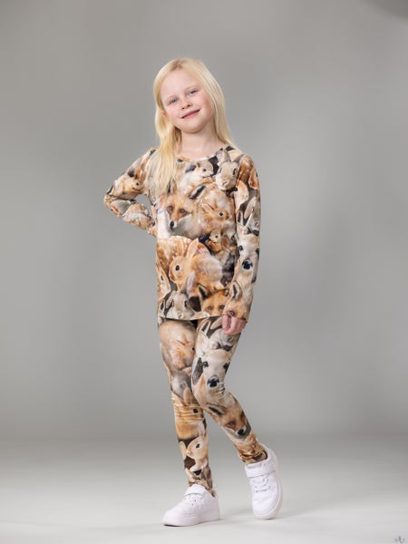 MUKAVAleggarit lasten (Mets&auml; kuiskaa beige trikoo)