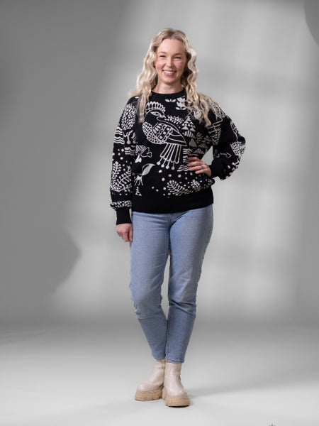 SIELULINTUneule (musta / luonnonvalkoinen merinovilla)